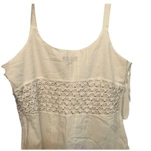 INC International Concepts size 14 white lined camisole silver  sequin detail